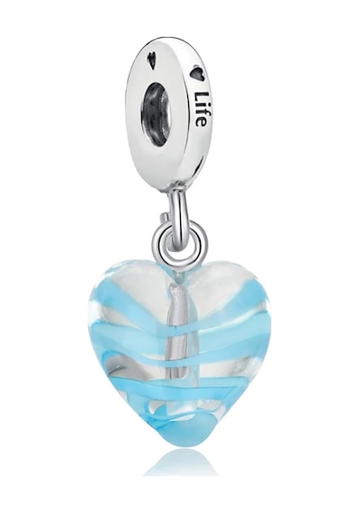 Fubena Şeffaf Mavi Kalp Sallantılı Charm