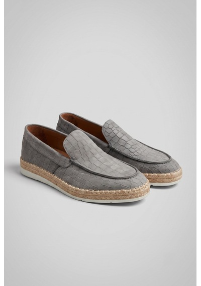 Gri Deri Loafer Ayakkabı 6156