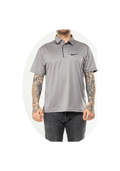 Nike Ef-4545 Erkek Battal Polyester Mesh Polo Yaka T-shirt Gri