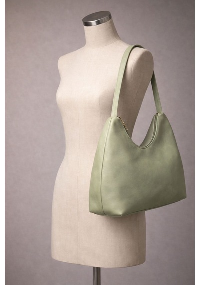 Alyora Mint Yeşili Soft Dokulu Omuz Çantası Modern Minimal Stil Yeşil