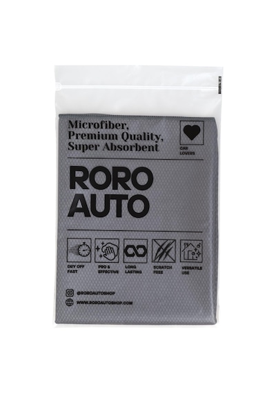 Roro Auto Mikrofiber Araç Kurulama Havlusu 50x70 & Cam Bezi 50x70 Araç Yıkama Seti