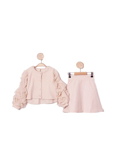 Xo Kids Kiz Çocuk Etek Takmı 5-8 Yaş 51029 Pudra