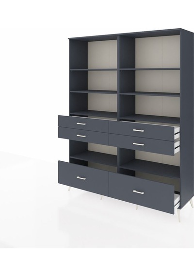 Hyperion Gardrop 8 Raflı 6 Çekmeceli 176x44x221 Antrasit-antrasit Antrasit Hyperion Gardrop 8 Raflı 6 Çekmeceli 176x44x221 Antrasit-antrasit Antrasit