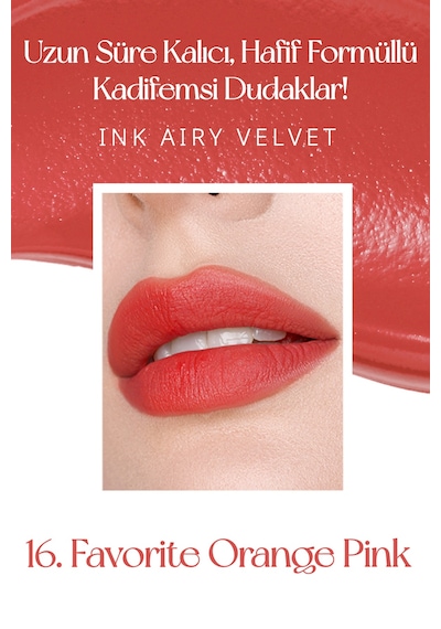 Peripera Ink Airy Velvet Ruj 16 Favorite Orange Pink