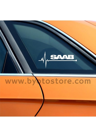 Saab Için Kalp Atışı Ritim Oto Sticker (2 Adet)