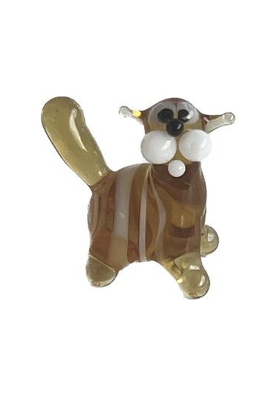 El Yapımı Mini Murano Cam Kedi Biblo A105-01
