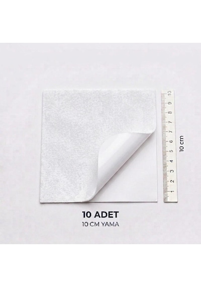Halfart Kendinden Yapışkanlı Alcantara Tamir Yaması 10x10 Cm 10 Adet Süet Kumaş Deri Koltuk Araba Onarım Yaması Beyaz
