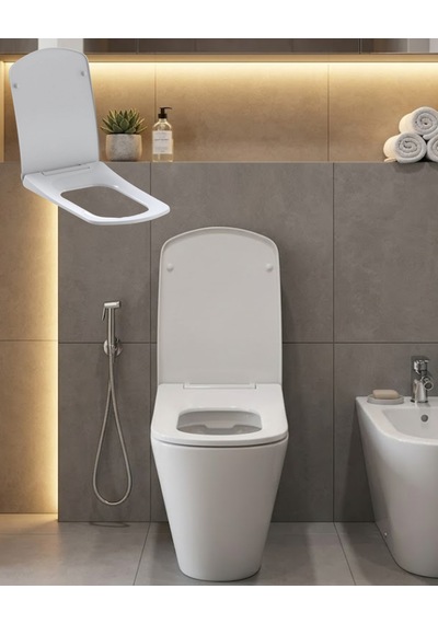 Kare Klozet Kapağı Sarı