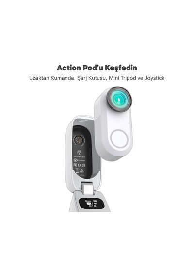 Snapx 4k/60fps 20mp Wi-fi Mini Aksiyon Kamera,taşınabilir Vücut Kamerası, Giyilebilir Video Kaydedici, Su Geçirmez, App Kontrollü, Ipx7, 36gram, 74 56 30mm Beyaz