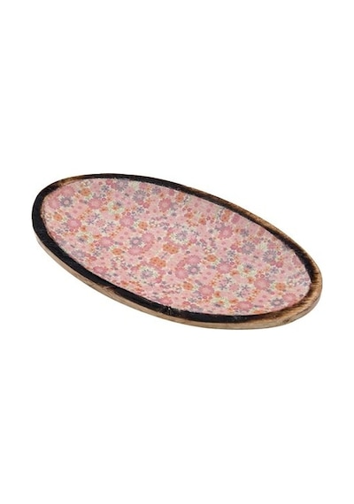 Vitale AK.Fq0009-P Şiva Çiçek Desenli Oval Tabak Pembe