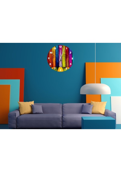 Ti-play Masif Ve Doğal 30x30cm Akrilik Dekoratif Modern Duvar Saati ÇOk Renkli