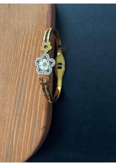 Kadın 316 L Gold Renk Paslanmaz Çelik Bileklik Altın