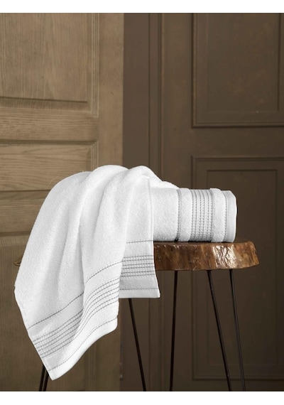 Cotton Ladın Banyo Havlusu 90x150 Beyaz