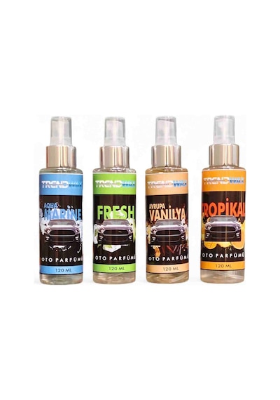 Trendwax 4lü Oto Parfümü Seti Aqau Marine, Tropikal,fresh, Avrupa Vanilya Kokusu