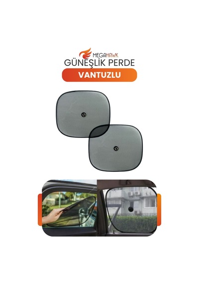 Araç Yan Cam Güneşlik 2 Li Set Statik Vantuzlu Oto Cam Perdesi Uv Koruyucu 44x39 Mm