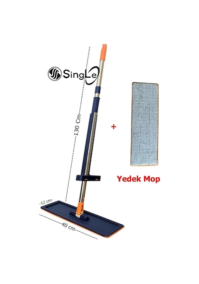 Kendinden Sıkmalı Mop Paspas Takım - 1 Adet Yedek Mikrofiber Mop Bezi Hediyeli