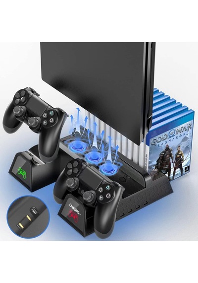 Ps4 Slim 3 Fanlı Soğutucu Stand + Çift Şarj Dock Tp4-882c