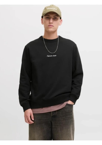 Jack & Jones Jack&jones 12282893 Jornorrebro Emb Sweat Black Erkek Sweatshirt Siyah