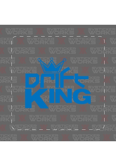 Drift King Jdm Sticker Araba Laptop Motosiklet Sticker Yapışkanlı Folyo Mavi