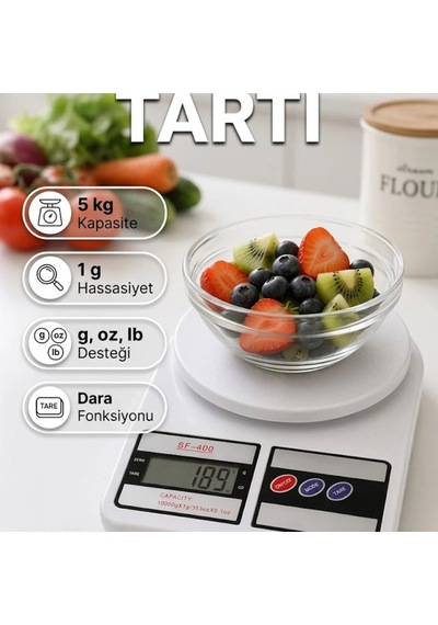 5 Kg Dijital Hassas Tartı 1 G Ölçüm G, Oz Ve Lb Birim Desteği Renkli
