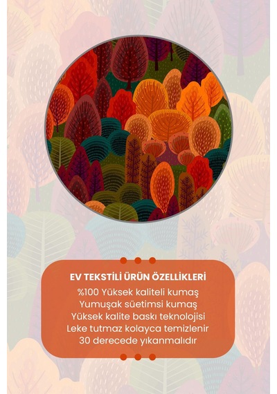 Fall Desenli Runner Masa Örtüsü Dertsiz Süet Dokulu Kumaş