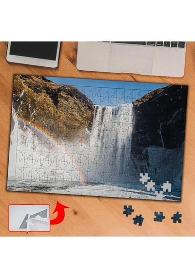 Gökkuşağı Ve Şelale Manzara 240 Parça Puzzle Yapboz Tablo-s229