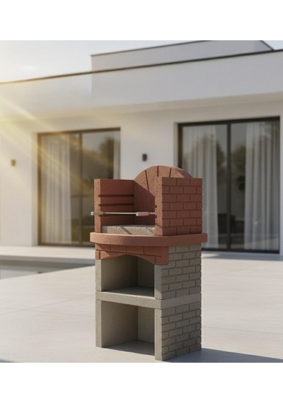 Mangal Barbekü 70 Lik Piknik Model Gri - Kırmızı