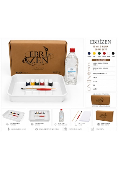 Ebrizen 6 Renk Ebru Sanatı Başlangıç Seti 16 Ml Yoğun Pigment Boya Hazır Kitre Geleneksel Türk Sanatı Hobi Ve Eğitim Seti Su Bazlı Bir Üründür Tehlikeli Madde İçermez Ebrizen 6 Renk Ebru Sanatı Başlangıç Seti 16 Ml Yoğun Pigment Boya Hazır Kitre Geleneksel Türk Sanatı Hobi Ve Eğitim Seti Su Bazlı Bir Üründür Tehlikeli Madde İçermez