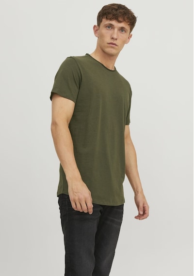 Jack & Jones Bisiklet Yaka Basic Tisört- Basher 12182498 Forest Night Koyu Yeşil
