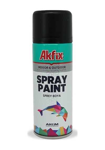 Akfix Akrilik Sprey Boya 400 ML Mat Siyah