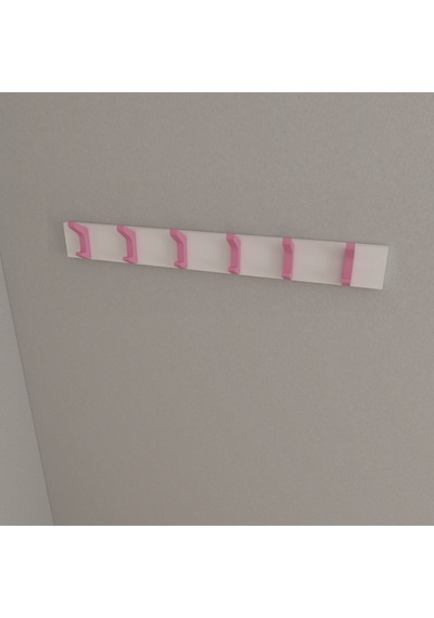 Hepsi3boyutlu Modern Duvar & Kapı Kanca Askılık - 6 Adet Pembe Kanca Askılık - Model No : 2 Pembe