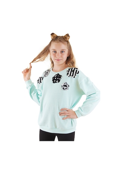 Denokids Mshb&g Çiçekler Kız Çocuk Mint Sweatshirt Çok Renkli