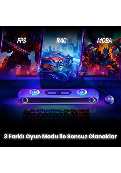 Oxs Thunder Pro+ Gaming Soundbar, Kablosuz Yastık Hoparlör, 7.1.2 Dolby Atmos HDMI eARC, 3D Ses, 180W
