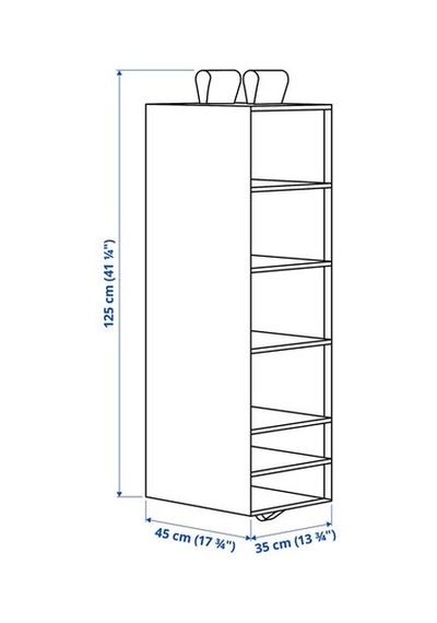 Ikea Skubb Bölmeli Düzenleyici, Beyaz, 35x45x125 Cm