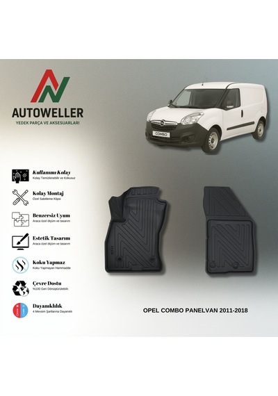 Opel Combo 2011-2018 Uyumlu Havuzlu Oto Paspas Panelvan