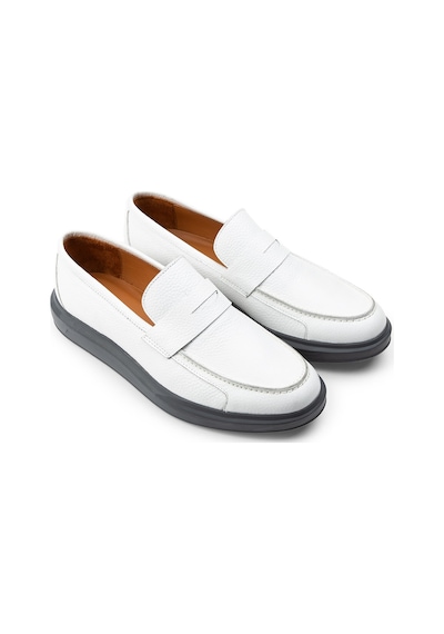 Deery Hakiki Deri Beyaz Comfort Erkek Loafer - 01564mbyzp03 Beyaz