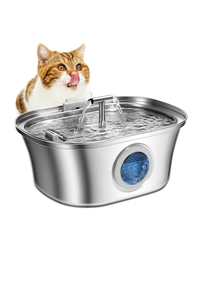 3.2 L Çiftli Paslanmaz Çelik Kedi Köpek İçin Otomatik Su Pınarı Su Çeşmesi Su Sebili Sessiz Pompalı
