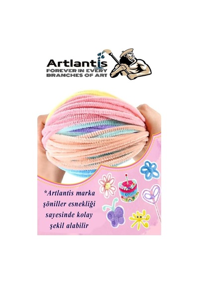 Şönil Pastel Renkler 30 Cm 100 Lü 1 Paket Pastel Renkli Tüylü Tel Peluş Tel 30 Cm Elişi Okul Projeleri Süsleme Genel
