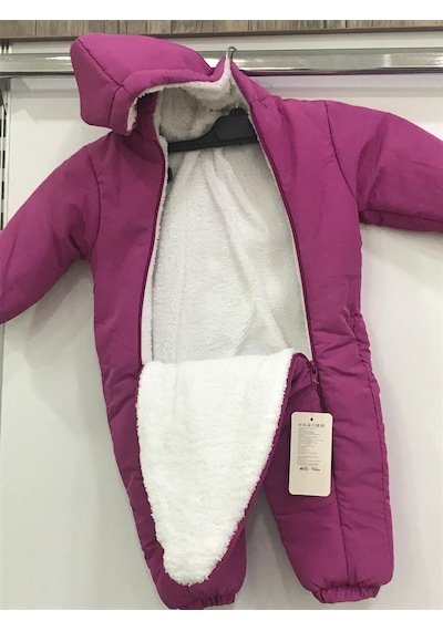 Kız Bebek Astronot Tulum Koyu Pembe