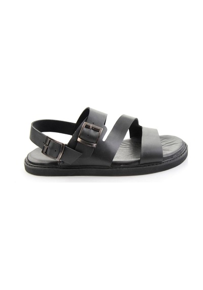 Siyah Hakiki Deri Erkek Sandalet E05557269003
