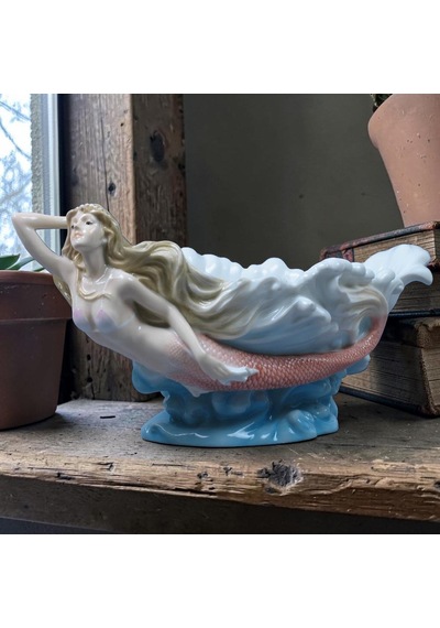 Dekoratif Denizkızlı Kase Wise Veronese Mitolojik Porselen Obje 28 Cm .