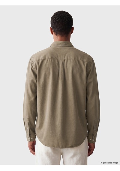 Lcw Vision Haki Regular Fit Gabardin Erkek Gömlek