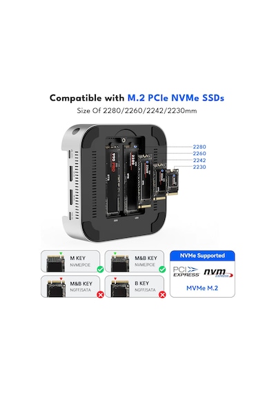 Acasis M001 Pro 11in1 Mac Mini M4 Workstation - 40gbps Thunderbolt 4, 2x Nvme M.2, 4x Usb 3.2,4k Hdmı, Sd/tf Card Dock&disk Kutusu M001pro
