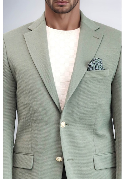 Haki Yeşil Kendinden Desenli Örme Altın Renk Metal Düğmeli Slim Fit Erkek Blazer Ceket - Wessi Green Haki Yeşil Kendinden Desenli Örme Altın Renk Metal Düğmeli Slim Fit Erkek Blazer Ceket - Wessi Green