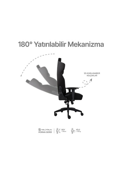 Horma Kumaş Gaming Oyuncu Koltuğu, Koyu Gri Çok Renkli