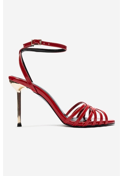 Luvishoes Lorıon Kırmızı İnce Bantlı Kadın Topuklu Ayakkabı