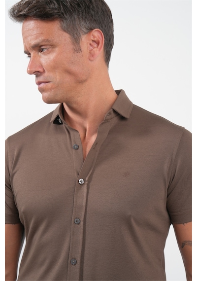 İmza Kahverengi İtalyan Yaka Kısa Kol Cepsiz Slim Fit Pamuklu Gömlek 1004260158 Açık Kahverengi İmza Kahverengi İtalyan Yaka Kısa Kol Cepsiz Slim Fit Pamuklu Gömlek 1004260158 Açık Kahverengi