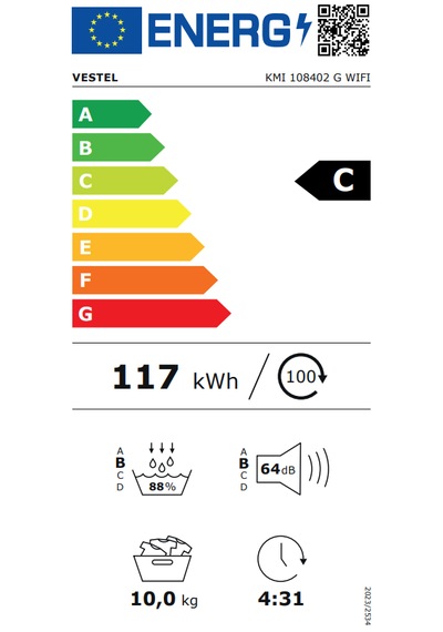 Vestel KMI 108402 G WIFI 10 KG Kurutma Makinesi