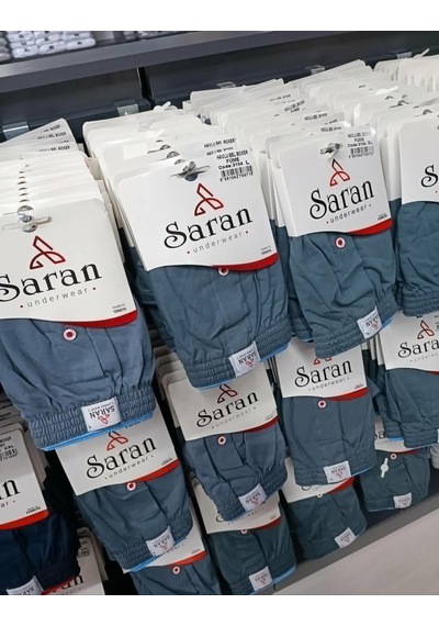 Saran Erkek Havlu Bel Pamuk'lu Boxer 3104 - 5 Adet Füme