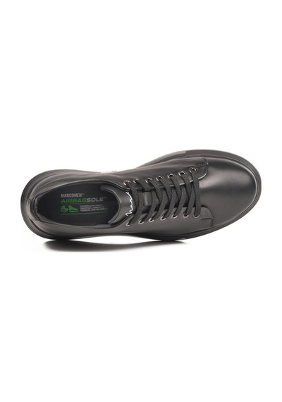 Marcomen 152-21032 M Anatomik Taban Siyah-siyah Hakiki Deri Erkek Sneaker Siyah